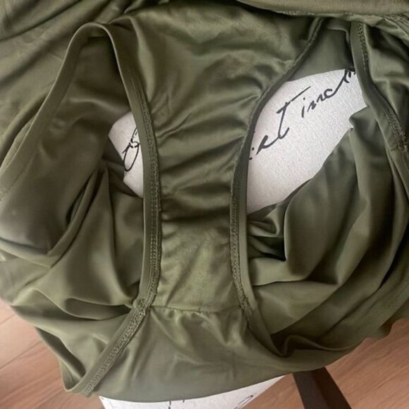 Playa Swim Olive Green Ruffled One Shoulder One Piece Swimsuit sz XL (16) - Picture 8 of 9